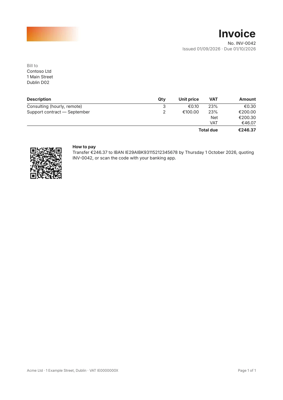 Factur-X invoice: An invoice that is archival, accessible and a hybrid e-invoice at once.
